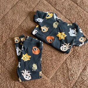Old Navy Kids Pajama Set - Black with Colorful Monsters